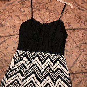 Black and white spaghetti strap dress